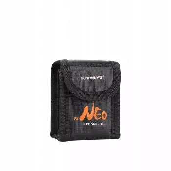 SUNNYLIFE Fireproof LiPo Battery Safety Case for DJI Neo / Neo 2 – Holds 2 Batteries (Black)