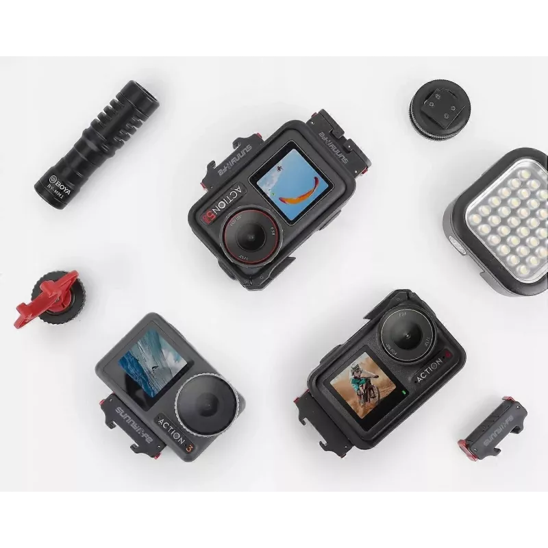 SUNNYLIFE Adapter Mount for DJI Osmo Action 5 Pro / 5 / 4 / 3 - ISO Hot Shoe - Black