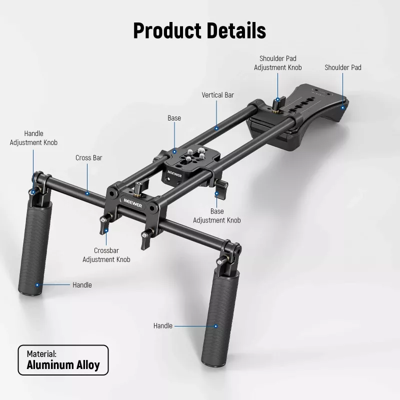 NEEWER SR004 DSLR Shoulder Rig Stabilizer Grip kameroms ir DSLR vaizdo kameroms