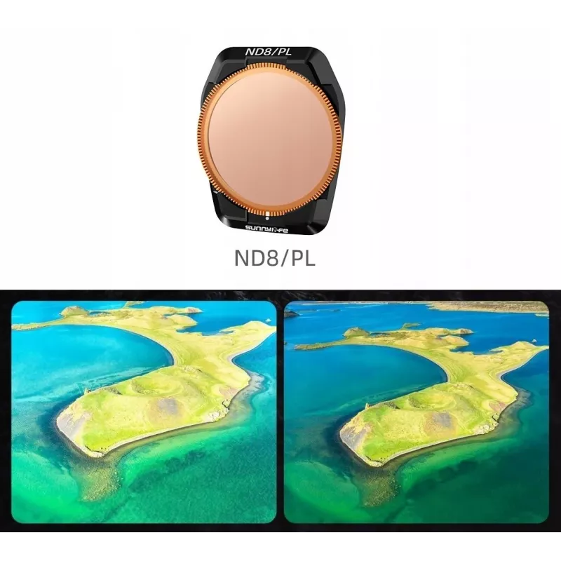 SUNNYLIFE Hybrid 2-in-1 Polarizing PL + Gray ND8 Filter for DJI Air 3S / 3 + Case Fi923-8p