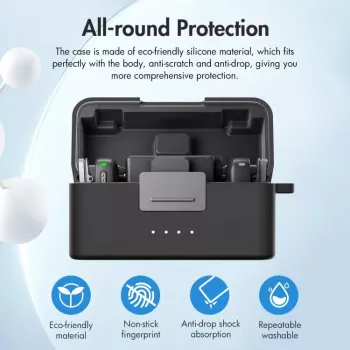 PULUZ Silikoninis apsauginis dangtelis DJI Mic Mini įkrovimo dėklui - Juodas