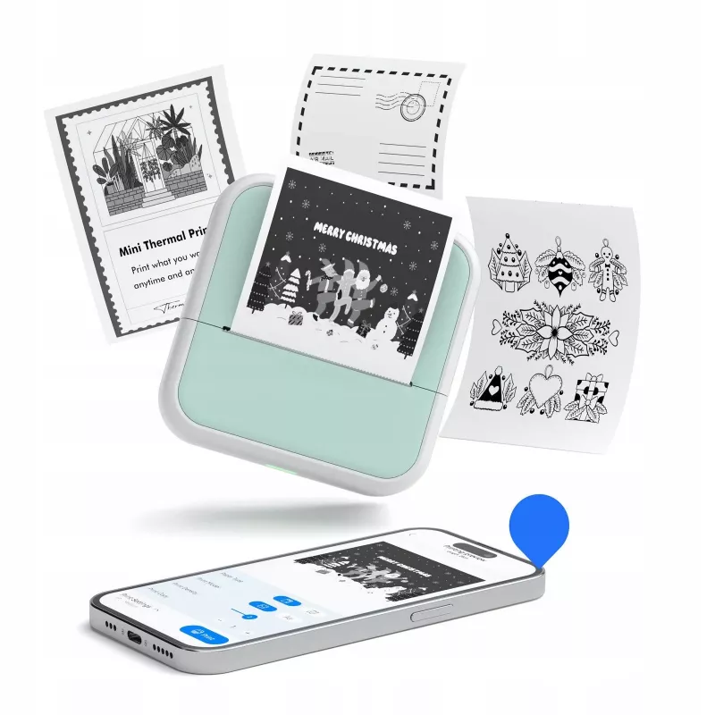 LOVEINSTANT S1 Bluetooth Thermal Printer for Photos, Stickers, Notes, Labels, 53mm, 203dpi, Pink