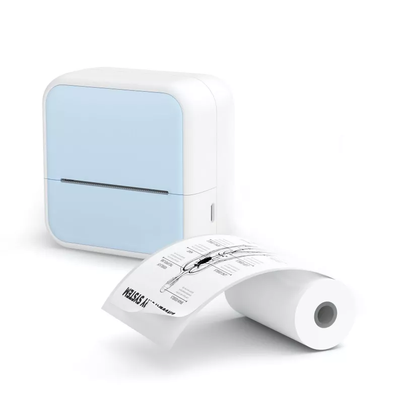 LOVEINSTANT S1 Bluetooth terminis spausdintuvas nuotraukoms, lipdukams, užrašams, etiketėms, 53 mm, 203 dpi, mėlynas