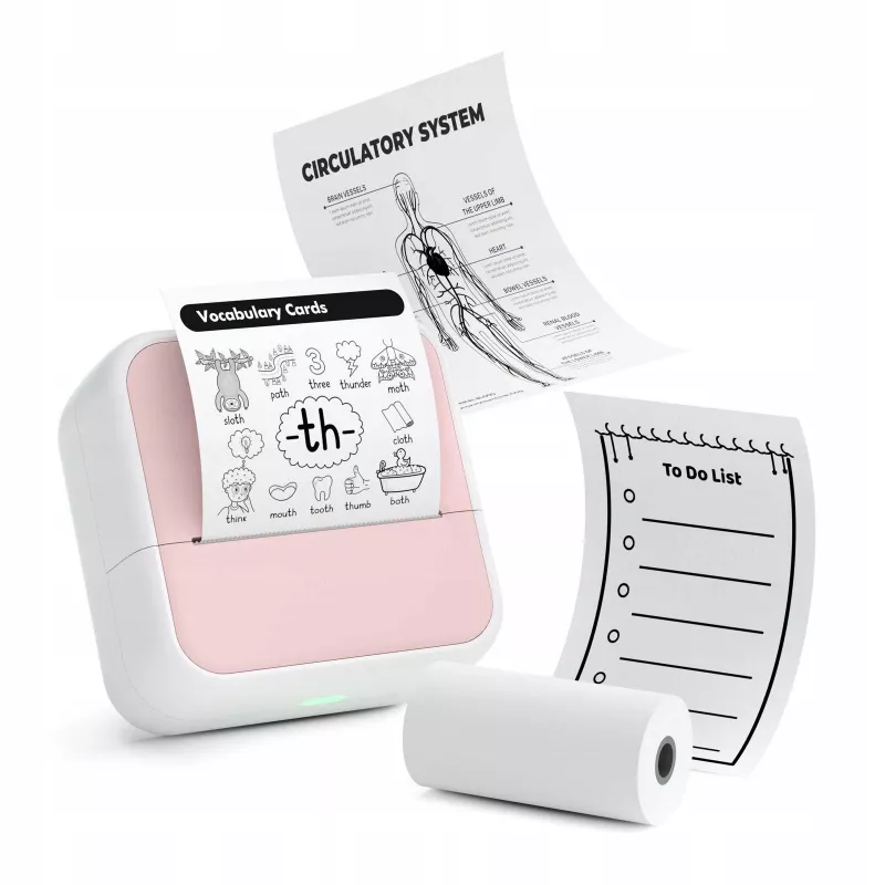 LOVEINSTANT S1 Bluetooth terminis spausdintuvas nuotraukoms, lipdukams, užrašams, etiketėms, 53mm, 203dpi, žalias