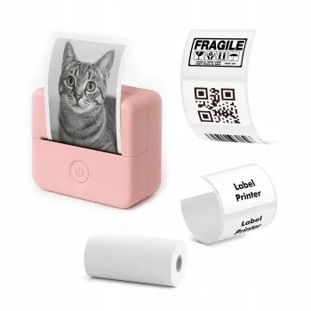 LOVEINSTANT X6 Bluetooth šiluminis spausdintuvas nuotraukoms, lipdukams, užrašams, etiketėms, rožinis