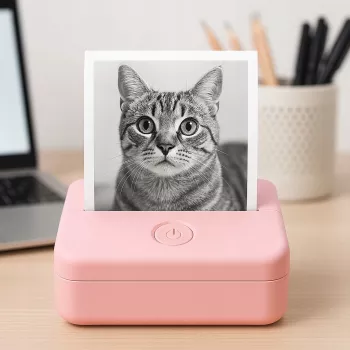 LOVEINSTANT X6 Bluetooth šiluminis spausdintuvas nuotraukoms, lipdukams, užrašams, etiketėms, rožinis