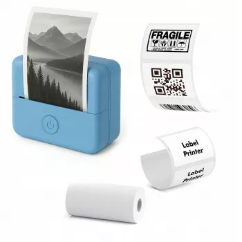 LOVEINSTANT X6 Bluetooth šiluminis spausdintuvas nuotraukoms, lipdukams, užrašams, etiketėms su AI programėle, mėlynas