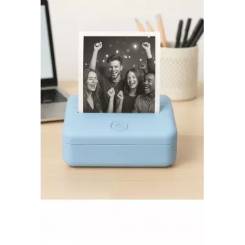 LOVEINSTANT X6 Bluetooth šiluminis spausdintuvas nuotraukoms, lipdukams, užrašams, etiketėms su AI programėle, mėlynas