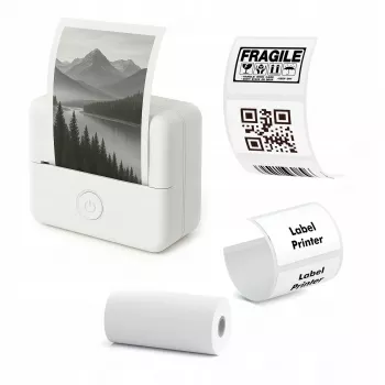 LOVEINSTANT X6 Bluetooth terminis spausdintuvas nuotraukoms, etiketėms, užrašams, lipdukams, su AI programėle, baltas