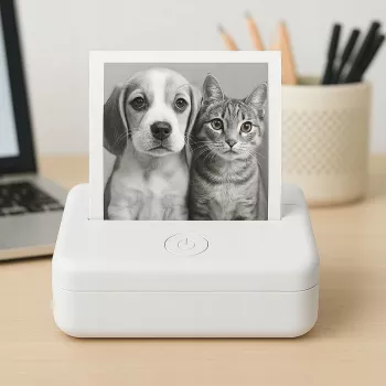 LOVEINSTANT X6 Bluetooth terminis spausdintuvas nuotraukoms, etiketėms, užrašams, lipdukams, su AI programėle, baltas