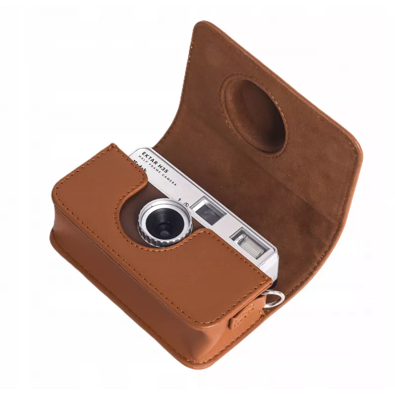 LOVEINSTANT Apsauginis dėklas Kodak Ektar H35 / H35N / Ultra F9, PU oda, rudas, su nuimamu peties dirželiu