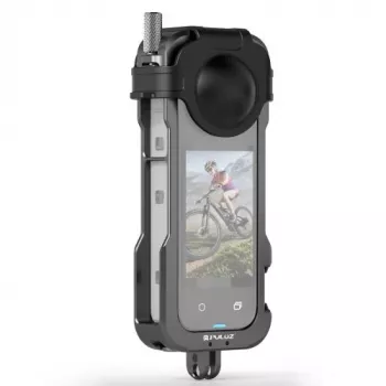 PULUZ Frame Mount Protective Case su 2x Cold Shoe Mounts ir objektyvo dangteliu, skirta Insta360 X4 (PU981B)