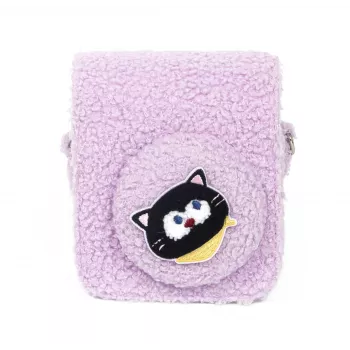 LOVEINSTANT Plush Kitten Case for Fujifilm Instax Mini 12 - Violetinė
