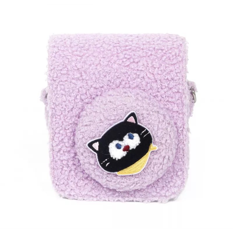LOVEINSTANT Plush Kitten Case for Fujifilm Instax Mini 12 - Violetinė