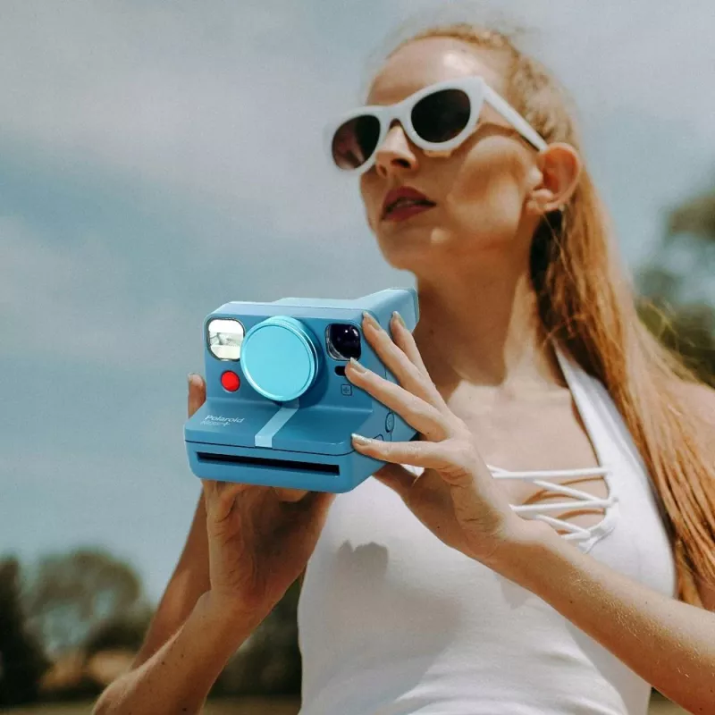 LOVEINSTANT apsauginis objektyvo dangtelis aliuminis, skirtas Polaroid Now Now+ mėlynas