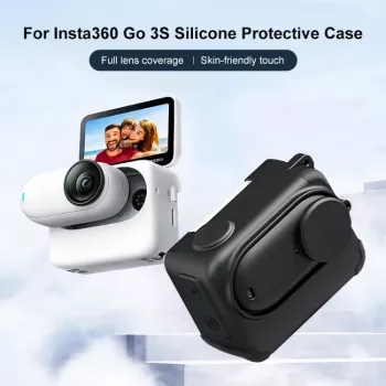 PULUZ Silikoninis apsauginis dėklas su objektyvo dangteliu, skirtas Insta360 GO 3 / GO 3S - Juodas (PU772B)