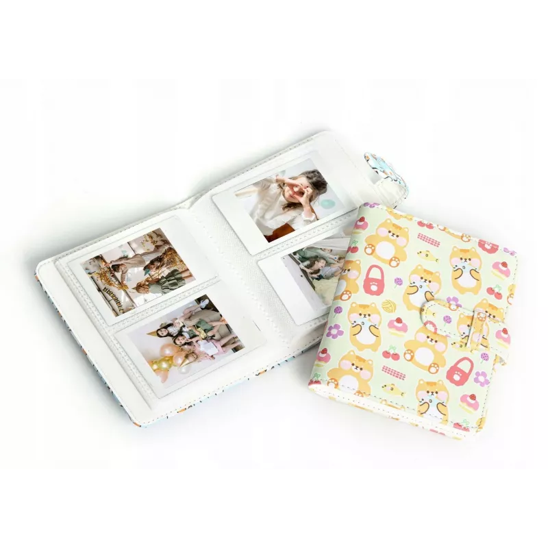 LOVEINSTANT Fotoalbumas 64 nuotraukoms, skirtas Fujifilm Instax Mini 99 41 12 40 11 Evo Liplay Link / Rožinis meškiukas - Nice
