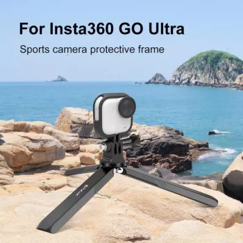 PULUZ Rėmelio laikiklis su apsauga Insta360 GO Ultra, 1/4 inch trikojo tvirtinimas, juodas