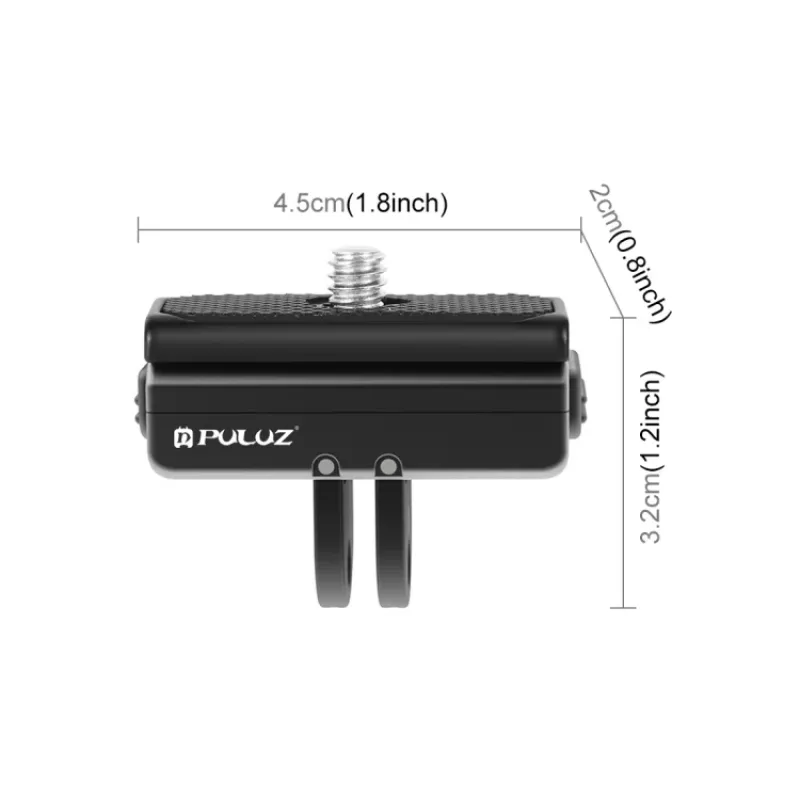 PULUZ greito atlaisvinimo laikiklio adapteris nuo 1/4 inch trikojo sraigto prie GoPro sagties, skirtas Insta360 Ace Pro X4/X3/X2/X, DJI Osmo Action, PU965B