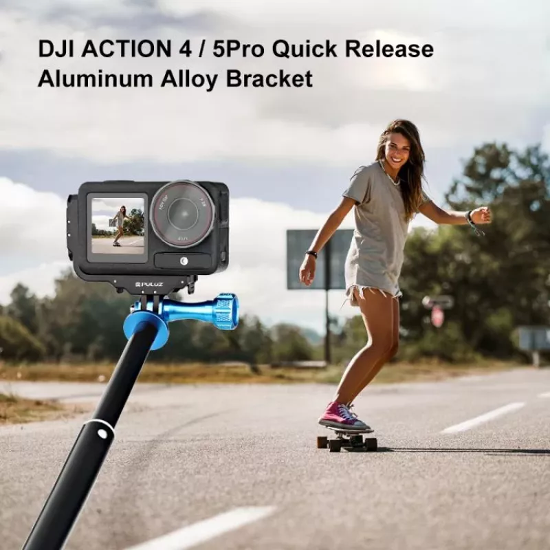 PULUZ PU768B narvelio bėgelis, skirtas DJI Osmo Action 5 Pro / 4, horizontaliam ir vertikaliam naudojimui
