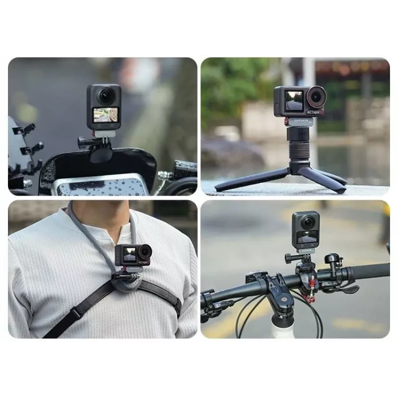 SUNNYLIFE Magnetinis greito atjungimo adapteris su 1/4 inch sriegiu ir GoPro laikikliu, skirtas DJI Osmo Action 5 Pro / 4 / 3, AD017-T