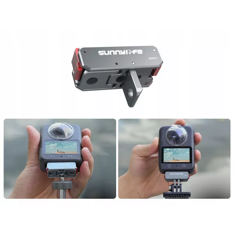 SUNNYLIFE Magnetinis greito atjungimo adapteris su 1/4 inch sriegiu ir GoPro laikikliu, skirtas DJI Osmo Action 5 Pro / 4 / 3, AD017-T