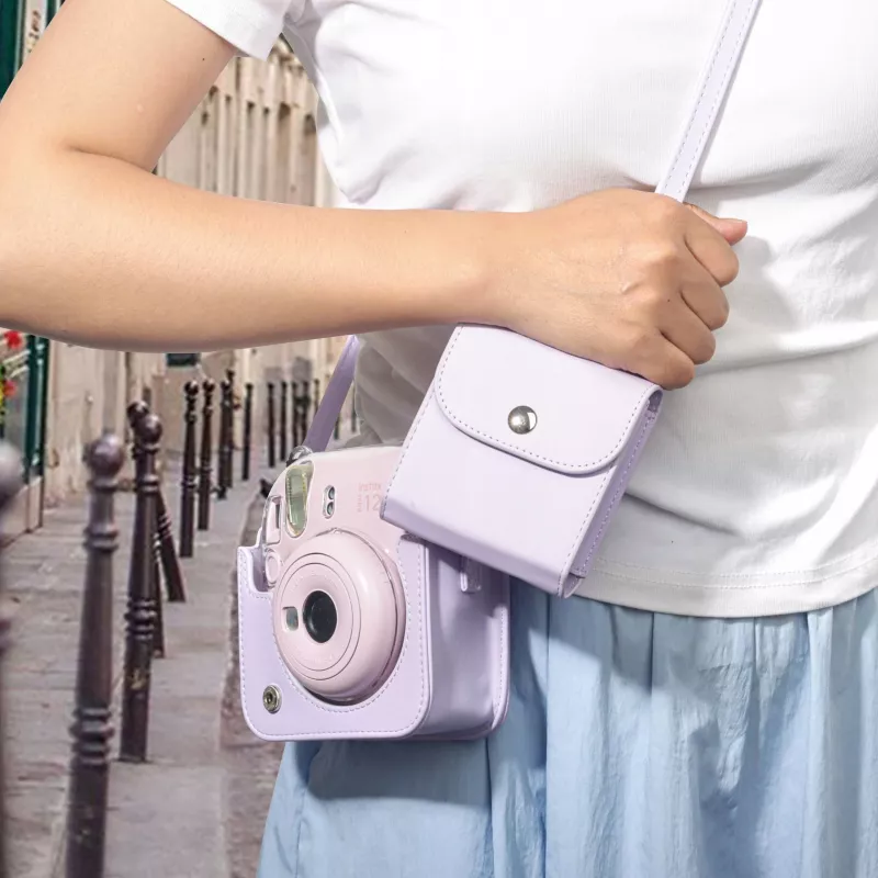 LOVEINSTANT Fotoalbumo dėklas, skirtas Fujifilm Instax Square ir Mini nuotraukoms – Violetinė, 64 nuotraukos