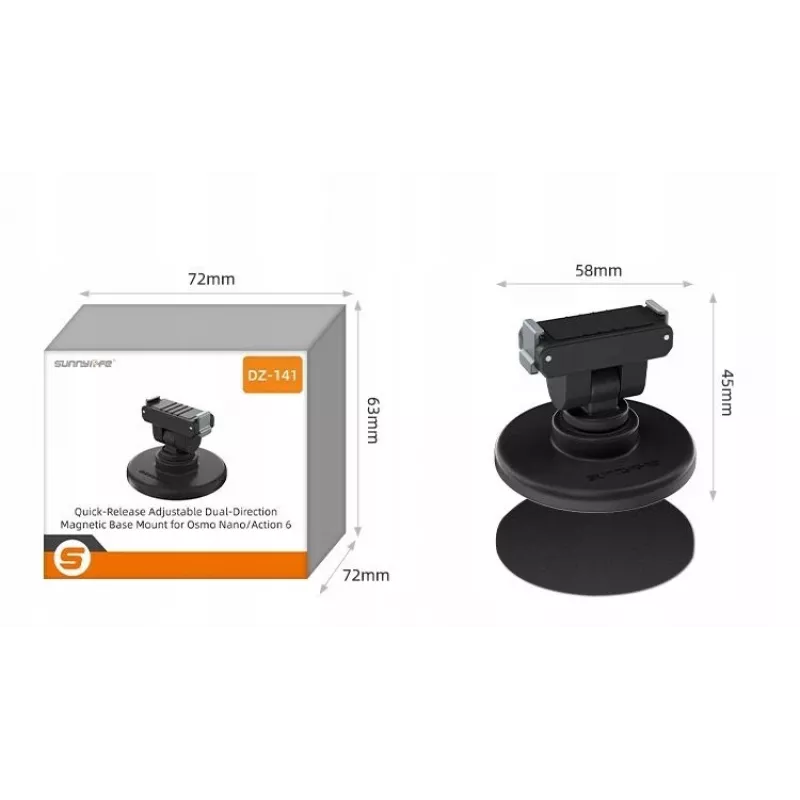 SUNNYLIFE Quick Release Mount 1/4 inch with Magnetic Base for DJI Osmo Nano / DJI Action 6 / DZ-141-D