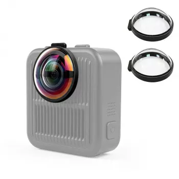 PULUZ 2x Grūdinto stiklo objektyvo apsauga, skirta GoPro Max 2 – juodas rėmelis