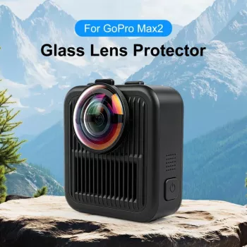 PULUZ 2x Grūdinto stiklo objektyvo apsauga, skirta GoPro Max 2 – juodas rėmelis