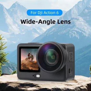 PULUZ plačiaakampis objektyvas FOV Boost 185° su HD stiklu, skirtas DJI Osmo Action 6 / PU1103