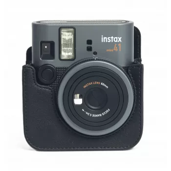 LOVEINSTANT 4-in-1 Accessory Bundle for Fujifilm Instax Mini 41 - Black Case, Album, Frames & Stickers