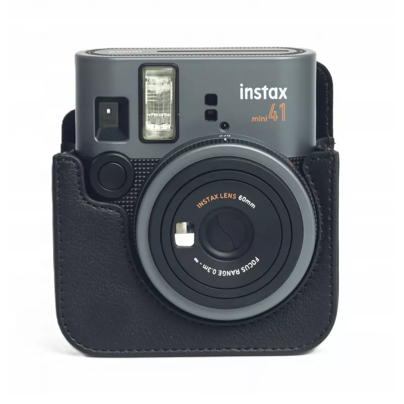 LOVEINSTANT 4-in-1 Accessory Bundle for Fujifilm Instax Mini 41 - Black Case, Album, Frames & Stickers