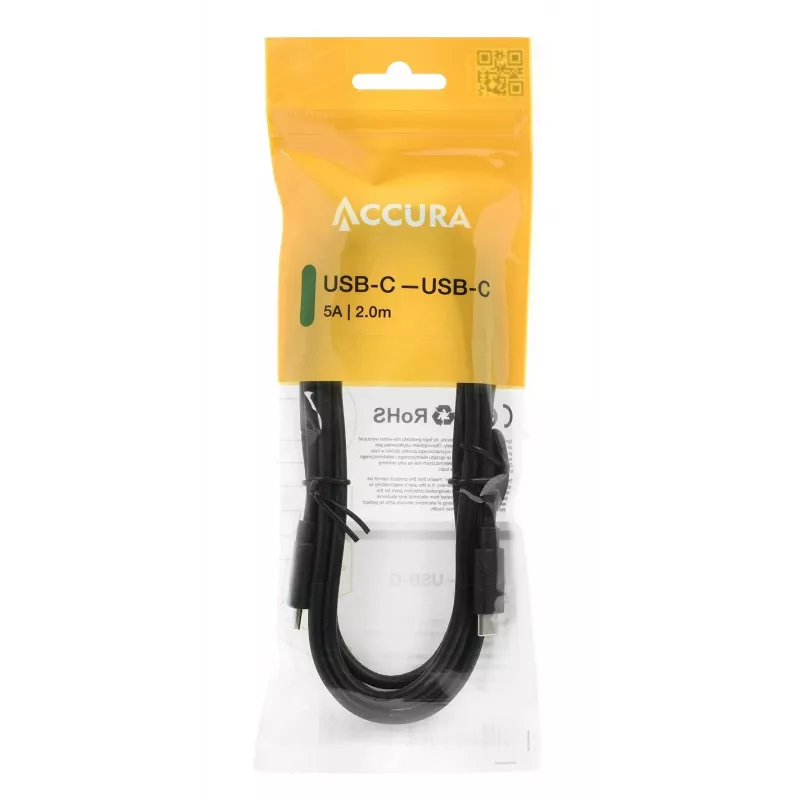Accura USB-C į USB-C laidas 2,0m 100W juodas