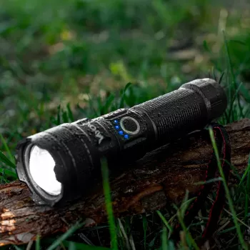 VAYOX VA0179 įkraunamas žibintuvėlis, 600 lm, 10 W, zoom, išorinės baterijos funkcija, USB-C