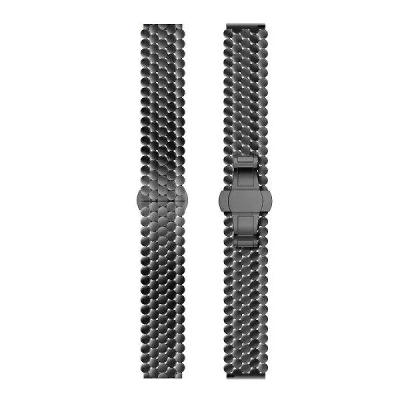 Beline Watch Band 22mm Metal Honeycomb Black