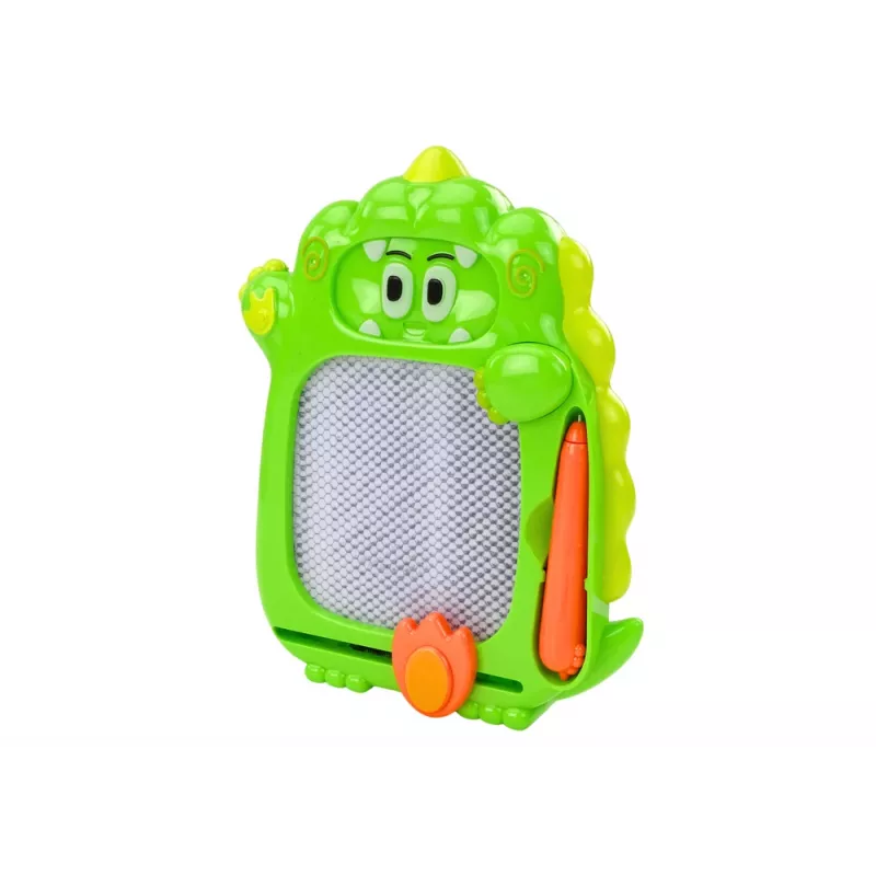 LEAN TOYS Drawing Board Pocket Game 2in1 Green Dinosaur