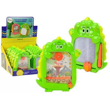 LEAN TOYS Drawing Board Pocket Game 2in1 Green Dinosaur