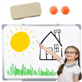 LEAN Magnetinė sauso trynimo lenta su kempine ir 2 magnetais 45x60cm