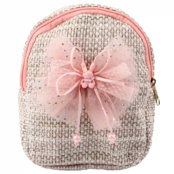 LEAN Vaikiška kuprinė su pynute ir zuikučiu Rožinė 21cm 2L