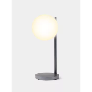 Lexon Bubble Lamp LED stalinė lempa su 15W Qi belaidžiu įkrovikliu, šratinio švino spalvos