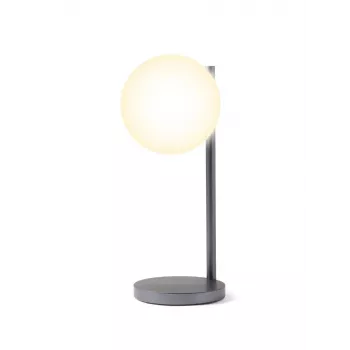 Lexon Bubble Lamp LED stalinė lempa su 15W Qi belaidžiu įkrovikliu, šratinio švino spalvos