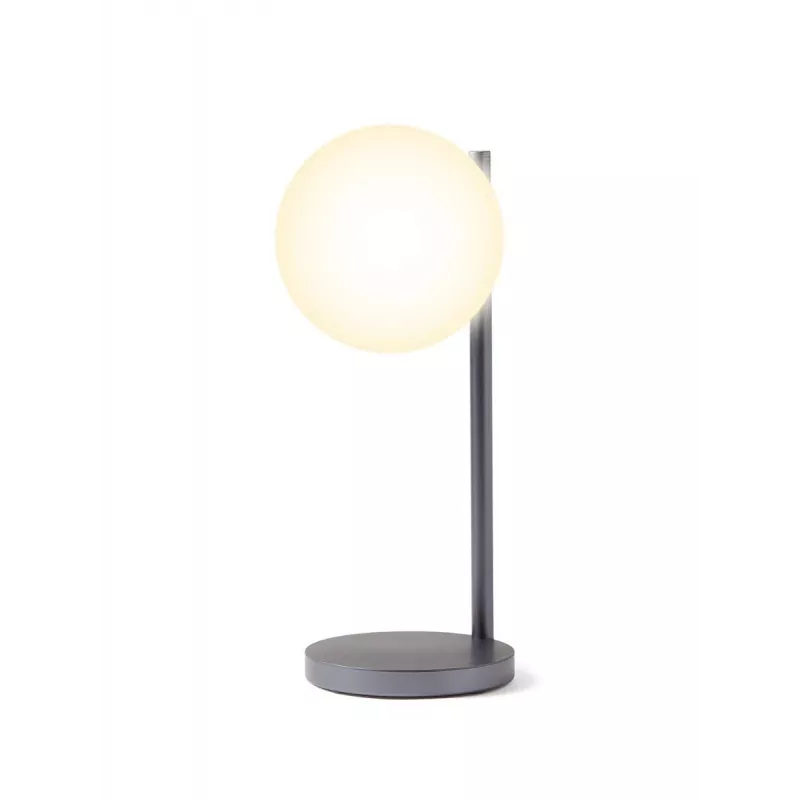 Lexon Bubble Lamp LED stalinė lempa su 15W Qi belaidžiu įkrovikliu, šratinio švino spalvos