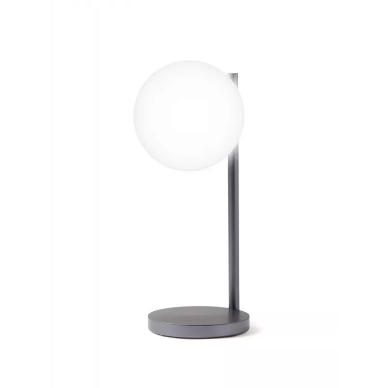 Lexon Bubble Lamp LED stalinė lempa su 15W Qi belaidžiu įkrovikliu, šratinio švino spalvos