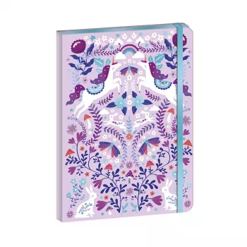 Janod Unicorn Dreamland sąsiuvinis su elastine juostele, 6+