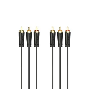 HAMA 3x RCA į 3x RCA garso/vaizdo laidas 3m, auksuoti lizdai