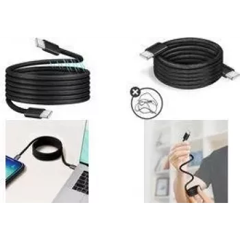 LogiLink Magnetinis duomenų ir įkrovimo kabelis USB-C į USB-C 1,5 m juodas 60W PD