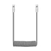 Newell USB-C į USB-C laidas 100W, 1,5m, silikoninis, spiralinis, pilkas