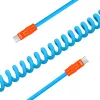 Newell USB-C į USB-C laidas 100W 1,5m Silikoninis spiralinis mėlynai-oranžinis
