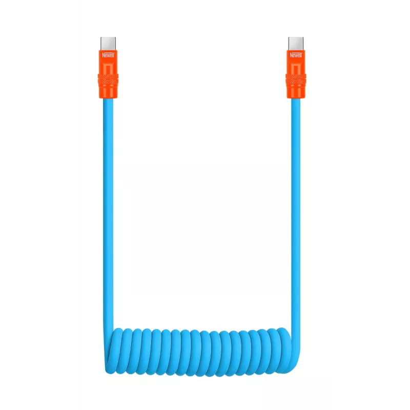 Newell USB-C į USB-C laidas 100W 1,5m Silikoninis spiralinis mėlynai-oranžinis